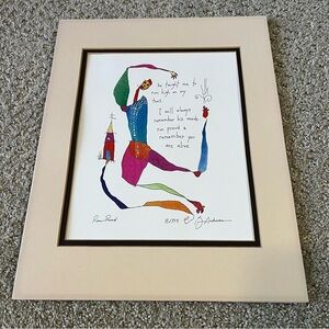 Brian Andreas Story People Matted Print Signed "Run Proud” Whimsy 11 x 14 - 1995